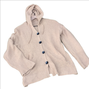 Vintage Tan Button Up Sweater Women's Medium